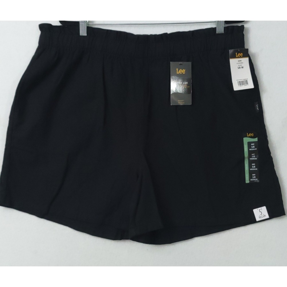 Lee Ultra Lux Envy Pull on Shorts Size 18M NWT Relaxed Fit Short High Rise Black